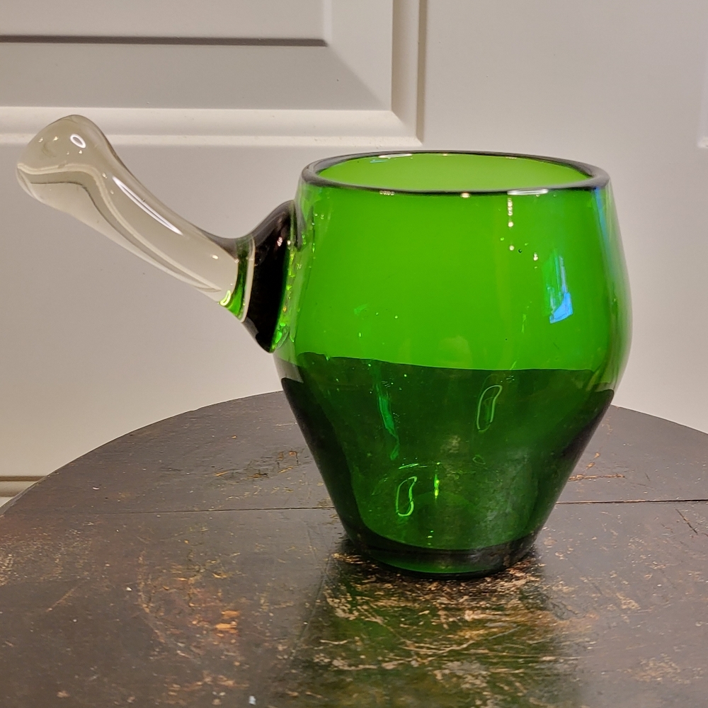 Emerald Green Glass Sami style ‘Horn’ Beer Mug by Sirkka Kumela-Lehtonen…